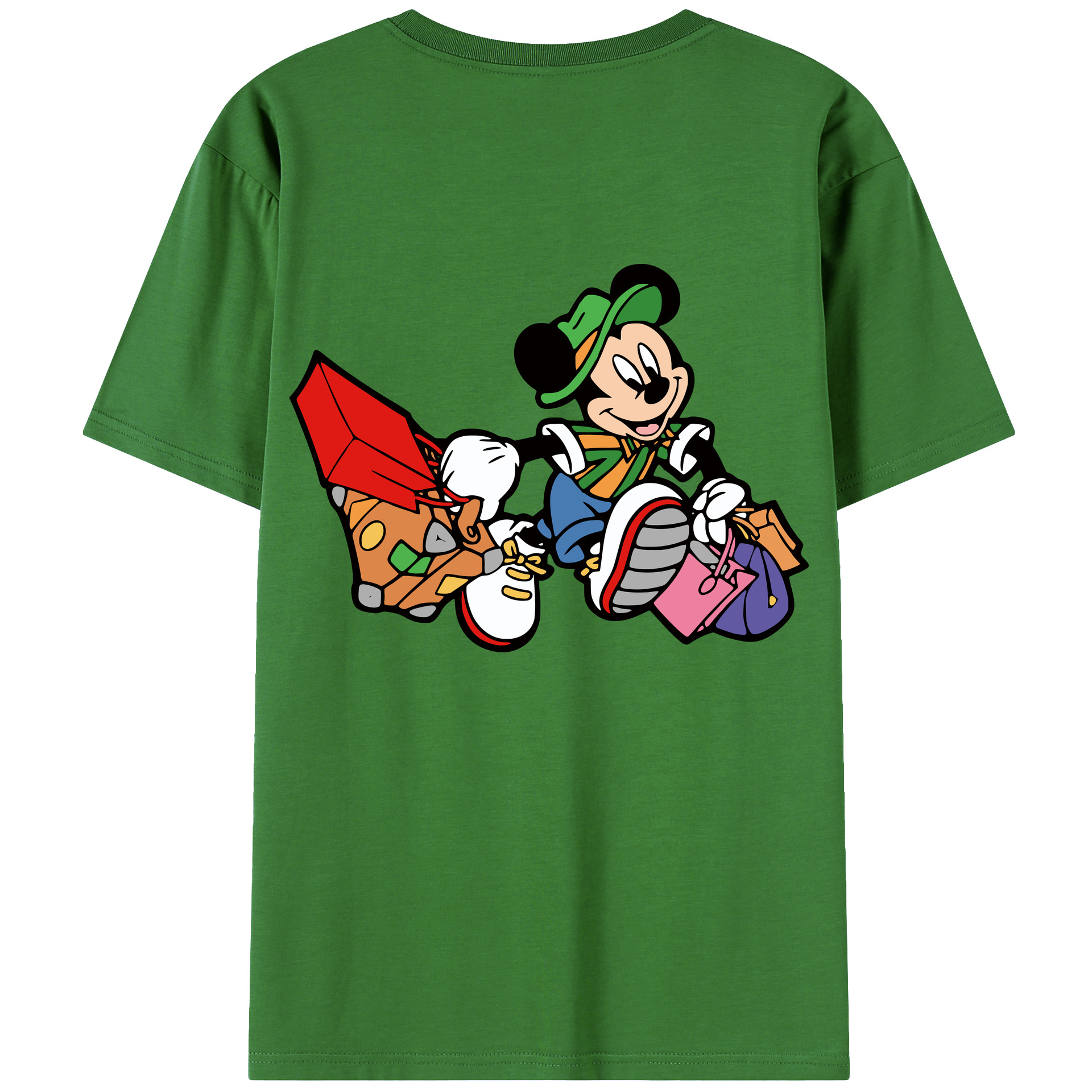 （画像用） ミッキーマウス Mickey Mouse レディース半袖Tシャツ(バックプリント)